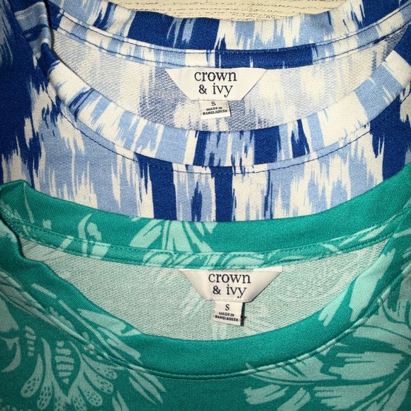 Crown & Ivy Womens Crew Neck Short Sleeve T Shirt (set of 2 both Size Small) - Picture 2 of 8